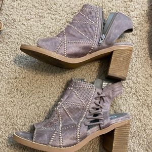 Grey Woven Rope Heels, size 9